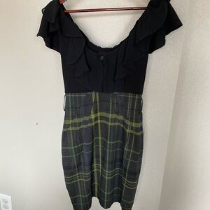 3/$15 bundle Black and Green Plaid Dress